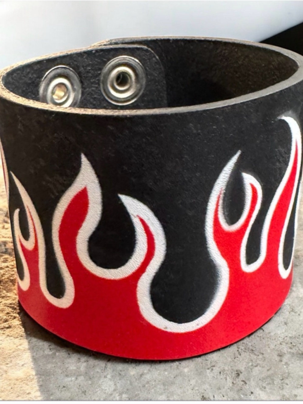 Flame Design Wrist Cuff Bracelet - New - Metal, Rock , Grunge, Alternative